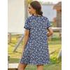 image:imageEkouaer Zip Up Robes for Women Short Sleeves Zipper House Coat Short Bathrobes Lightweight Nightgown with Pockets S3XLFloral Dark Blue