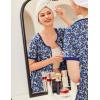 image:imageEkouaer Zip Up Robes for Women Short Sleeves Zipper House Coat Short Bathrobes Lightweight Nightgown with Pockets S3XLFloral Dark Blue