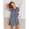 image:imageEkouaer Zip Up Robes for Women Short Sleeves Zipper House Coat Short Bathrobes Lightweight Nightgown with Pockets S3XLFloral Dark Blue
