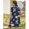 image:imageEkouaer Zip Up Robes for Women Short Sleeves Zipper House Coat Short Bathrobes Lightweight Nightgown with Pockets S3XLFloral Navy
