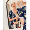 image:imageEkouaer Zip Up Robes for Women Short Sleeves Zipper House Coat Short Bathrobes Lightweight Nightgown with Pockets S3XLFloral Navy