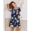 image:imageEkouaer Zip Up Robes for Women Short Sleeves Zipper House Coat Short Bathrobes Lightweight Nightgown with Pockets S3XLFloral Navy