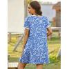 image:imageEkouaer Zip Up Robes for Women Short Sleeves Zipper House Coat Short Bathrobes Lightweight Nightgown with Pockets S3XLFlower Blue