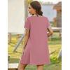 image:imageEkouaer Zip Up Robes for Women Short Sleeves Zipper House Coat Short Bathrobes Lightweight Nightgown with Pockets S3XLGray Purple