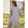 image:imageEkouaer Zip Up Robes for Women Short Sleeves Zipper House Coat Short Bathrobes Lightweight Nightgown with Pockets S3XLLight Gray
