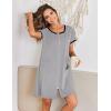 image:imageEkouaer Zip Up Robes for Women Short Sleeves Zipper House Coat Short Bathrobes Lightweight Nightgown with Pockets S3XLLight Gray