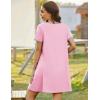 image:imageEkouaer Zip Up Robes for Women Short Sleeves Zipper House Coat Short Bathrobes Lightweight Nightgown with Pockets S3XLPink