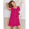 image:imageEkouaer Zip Up Robes for Women Short Sleeves Zipper House Coat Short Bathrobes Lightweight Nightgown with Pockets S3XLRose Red