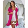 image:imageEkouaer Zip Up Robes for Women Short Sleeves Zipper House Coat Short Bathrobes Lightweight Nightgown with Pockets S3XLRose Red