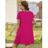 image:imageEkouaer Zip Up Robes for Women Short Sleeves Zipper House Coat Short Bathrobes Lightweight Nightgown with Pockets S3XLRose Red