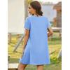 image:imageEkouaer Zip Up Robes for Women Short Sleeves Zipper House Coat Short Bathrobes Lightweight Nightgown with Pockets S3XLSky Blue