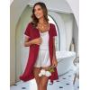 image:imageEkouaer Zip Up Robes for Women Short Sleeves Zipper House Coat Short Bathrobes Lightweight Nightgown with Pockets S3XLWine Red