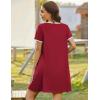 image:imageEkouaer Zip Up Robes for Women Short Sleeves Zipper House Coat Short Bathrobes Lightweight Nightgown with Pockets S3XLWine Red