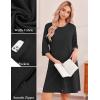 image:imageEkouaer Zip Up Robes for Women Short Waffle Bathrobe Lightweight house coat 34 Sleeve Soft Nightgown with Pockets S3XLBlack