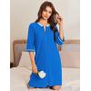 image:imageEkouaer Zip Up Robes for Women Short Waffle Bathrobe Lightweight house coat 34 Sleeve Soft Nightgown with Pockets S3XLBlue
