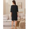 image:imageEkouaer Zip Up Robes for Women Short Waffle Bathrobe Lightweight house coat 34 Sleeve Soft Nightgown with Pockets S3XLDark Blue