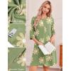 image:imageEkouaer Zip Up Robes for Women Short Waffle Bathrobe Lightweight house coat 34 Sleeve Soft Nightgown with Pockets S3XLGreen Floral
