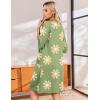 image:imageEkouaer Zip Up Robes for Women Short Waffle Bathrobe Lightweight house coat 34 Sleeve Soft Nightgown with Pockets S3XLGreen Floral
