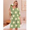 image:imageEkouaer Zip Up Robes for Women Short Waffle Bathrobe Lightweight house coat 34 Sleeve Soft Nightgown with Pockets S3XLGreen Floral