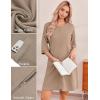image:imageEkouaer Zip Up Robes for Women Short Waffle Bathrobe Lightweight house coat 34 Sleeve Soft Nightgown with Pockets S3XLKhaki
