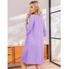 image:imageEkouaer Zip Up Robes for Women Short Waffle Bathrobe Lightweight house coat 34 Sleeve Soft Nightgown with Pockets S3XLLavender