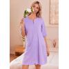 image:imageEkouaer Zip Up Robes for Women Short Waffle Bathrobe Lightweight house coat 34 Sleeve Soft Nightgown with Pockets S3XLLavender