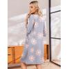 image:imageEkouaer Zip Up Robes for Women Short Waffle Bathrobe Lightweight house coat 34 Sleeve Soft Nightgown with Pockets S3XLLight Purple Floral