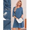 image:imageEkouaer Zip Up Robes for Women Short Waffle Bathrobe Lightweight house coat 34 Sleeve Soft Nightgown with Pockets S3XLNavy