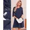 image:imageEkouaer Zip Up Robes for Women Short Waffle Bathrobe Lightweight house coat 34 Sleeve Soft Nightgown with Pockets S3XLNavy Blue