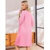 image:imageEkouaer Zip Up Robes for Women Short Waffle Bathrobe Lightweight house coat 34 Sleeve Soft Nightgown with Pockets S3XLPink