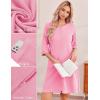 image:imageEkouaer Zip Up Robes for Women Short Waffle Bathrobe Lightweight house coat 34 Sleeve Soft Nightgown with Pockets S3XLPink