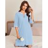 image:imageEkouaer Zip Up Robes for Women Short Waffle Bathrobe Lightweight house coat 34 Sleeve Soft Nightgown with Pockets S3XLSky Blue