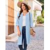image:imageEkouaer Zip Up Robes for Women Short Waffle Bathrobe Lightweight house coat 34 Sleeve Soft Nightgown with Pockets S3XLSky Blue