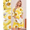 image:imageEkouaer Zip Up Robes for Women Short Waffle Bathrobe Lightweight house coat 34 Sleeve Soft Nightgown with Pockets S3XLYellow Floral