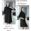 image:imageEkouaer Zipper Robes for Women 34 Sleeve Housecoats Knee Length Bathrobe Lightweight Nightgown with Pockets S3XLBlack
