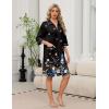 image:imageEkouaer Zipper Robes for Women 34 Sleeve Housecoats Knee Length Bathrobe Lightweight Nightgown with Pockets S3XLButterfly Flowers