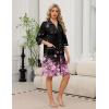 image:imageEkouaer Zipper Robes for Women 34 Sleeve Housecoats Knee Length Bathrobe Lightweight Nightgown with Pockets S3XLCherry Blossoms