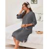image:imageEkouaer Zipper Robes for Women 34 Sleeve Housecoats Knee Length Bathrobe Lightweight Nightgown with Pockets S3XLDark Grey