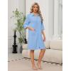 image:imageEkouaer Zipper Robes for Women 34 Sleeve Housecoats Knee Length Bathrobe Lightweight Nightgown with Pockets S3XLLight Blue