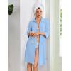 image:imageEkouaer Zipper Robes for Women 34 Sleeve Housecoats Knee Length Bathrobe Lightweight Nightgown with Pockets S3XLLight Blue