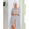 image:imageEkouaer Zipper Robes for Women 34 Sleeve Housecoats Knee Length Bathrobe Lightweight Nightgown with Pockets S3XLLight Grey