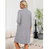 image:imageEkouaer Zipper Robes for Women 34 Sleeve Housecoats Knee Length Bathrobe Lightweight Nightgown with Pockets S3XLLight Grey