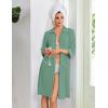 image:imageEkouaer Zipper Robes for Women 34 Sleeve Housecoats Knee Length Bathrobe Lightweight Nightgown with Pockets S3XLMint Green