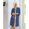 image:imageEkouaer Zipper Robes for Women 34 Sleeve Housecoats Knee Length Bathrobe Lightweight Nightgown with Pockets S3XLNavy