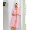 image:imageEkouaer Zipper Robes for Women 34 Sleeve Housecoats Knee Length Bathrobe Lightweight Nightgown with Pockets S3XLPink