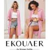 image:imageEkouaer Zipper Robes for Women 34 Sleeve Housecoats Knee Length Bathrobe Lightweight Nightgown with Pockets S3XLPink