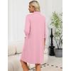 image:imageEkouaer Zipper Robes for Women 34 Sleeve Housecoats Knee Length Bathrobe Lightweight Nightgown with Pockets S3XLPink