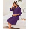 image:imageEkouaer Zipper Robes for Women 34 Sleeve Housecoats Knee Length Bathrobe Lightweight Nightgown with Pockets S3XLPurple