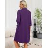 image:imageEkouaer Zipper Robes for Women 34 Sleeve Housecoats Knee Length Bathrobe Lightweight Nightgown with Pockets S3XLPurple