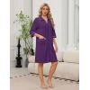 image:imageEkouaer Zipper Robes for Women 34 Sleeve Housecoats Knee Length Bathrobe Lightweight Nightgown with Pockets S3XLPurple